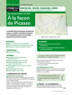 Les oiseaux dans l'art 3/6 : A la façon de Picasso