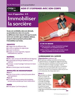 Jeux d'opposition 4/5. Immobiliser la sorcière