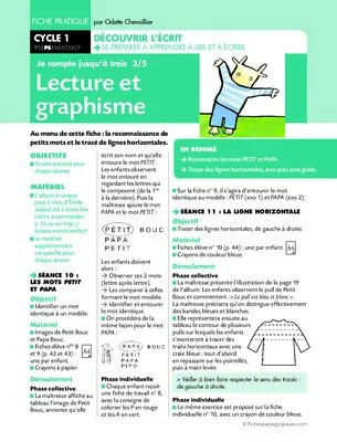 Je compte jusqu'à trois. Lecture et graphisme 3/5