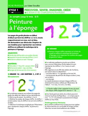 Je compte jusqu'à trois. Peinture à l'éponge 5/5