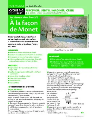 Les oiseaux dans l'art 5/6 : A la façon de Monet