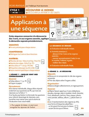 Les 5 sens 2/2. Application à une séquence