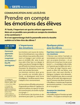 Prendre en compte les émotions des élèves