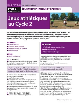 Jeux athlétiques au cycle 2