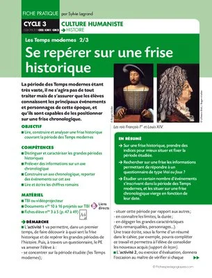 Les temps modernes 2/3. Se repérer sur une frise historique
