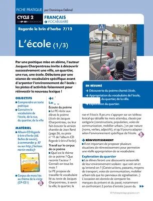 Regarde le brin d'herbe 7/12. L'école (1)