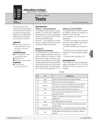 L'enfant piéton (2) / Tests