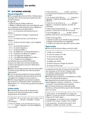 Les verbes d'action (5). Les sorties