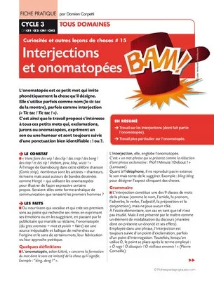 Interjections et onomatopées