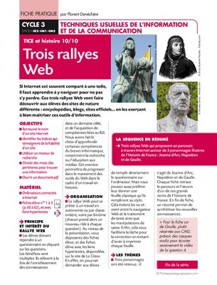 TICE et histoire (10). Trois rallyes web
