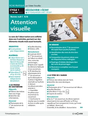 Bonne nuit 4/6. Attention visuelle