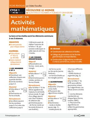 Bonne nuit 5/6. Activités mathématiques