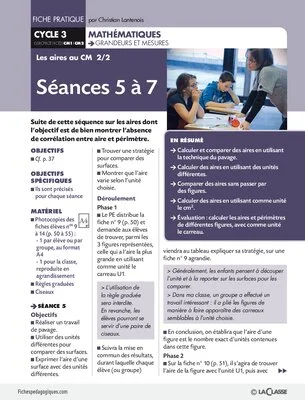 Les aires au CM. Séances 5 à 7