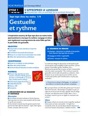 Tape tape dans tes mains (1). Gestuelle et rythme
