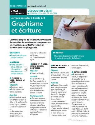 Je ne veux pas aller à l'école (2) Graphisme et écriture
