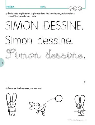 Je ne veux pas aller à l'école (2) Graphisme et écriture
