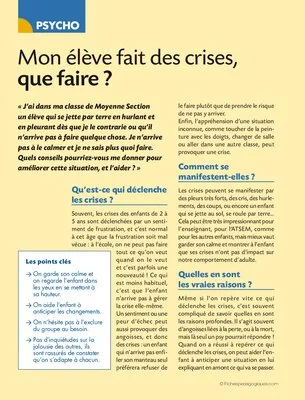 Mon élève fait des crises, que faire ?