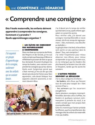 Comprendre une consigne