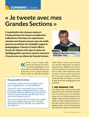 Je tweete avec mes grandes sections