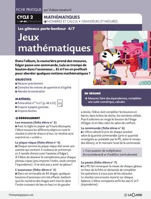 Les gâteaux porte-bonheur 4/7. Jeux mathématiques