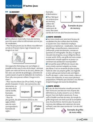 Autres jeux de vocabulaire