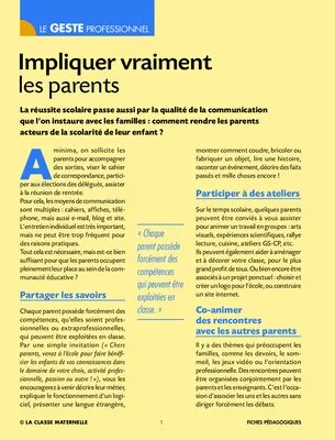 Impliquer vraiment les parents