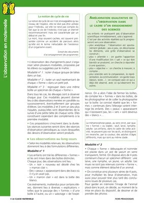 L'observation en maternelle