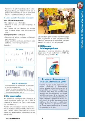 Observer et décrire son corps