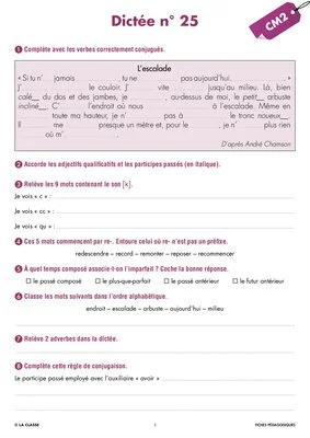 Une année de dictées CM2 mai