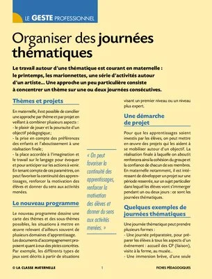 Organiser des journées thématiques
