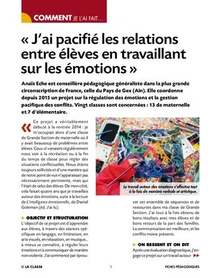J'ai pacifié les relations entre élèves