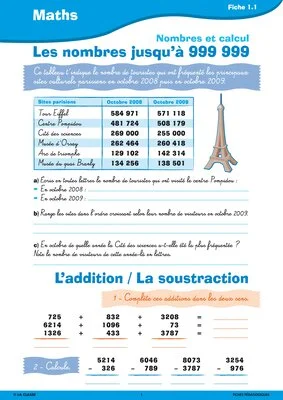 Passerelle CM1 CM2 numération et calcul