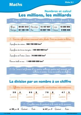 Passerelle CM1 CM2 numération et calcul