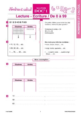 Maths CE nombres et calcul ~ Docs en stock