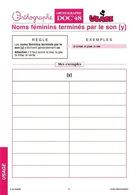 Orthographe CM Usage ~ Docs en stock