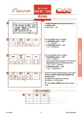 Maths CM Les mesures ~Docs en stock