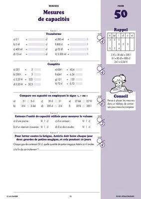 Maths CM1 Mesures ~ Cahiers malins
