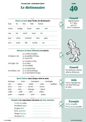Français CE2 Vocabulaire ~ Cahiers malins