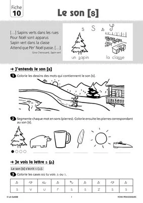 Le son [s] lettre s