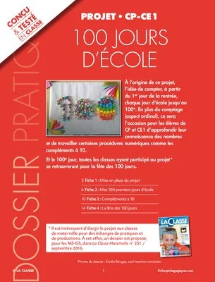 Projet 100 jours d’école CP-CE : activités et rituels de numération