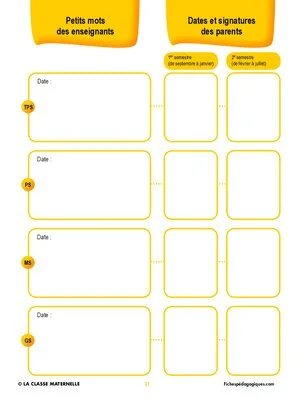Mon cahier de progrès