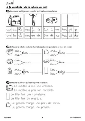 Les sons [kaR] [kRa] [paR] [pra] [taR] [tRa]
