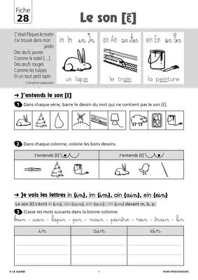 Le son orthographié in, ain, ein