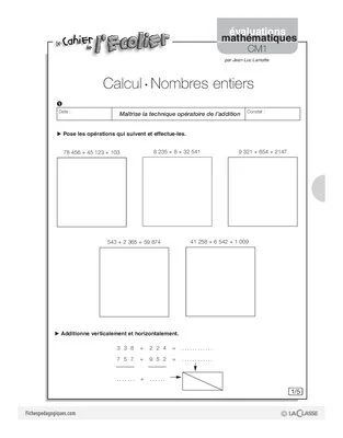 Evaluations mathématiques Cycle 3 (2)