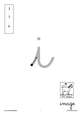 Ecrire la lettre i en cursive
