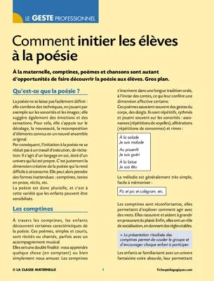 Comment initier les élèves à la poésie