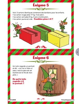 Enigmes mathématiques de l'avent