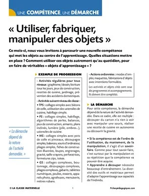 Utiliser, fabriquer, manipuler des objets