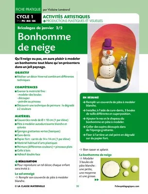 Bonhomme de neige en pâte à modeler