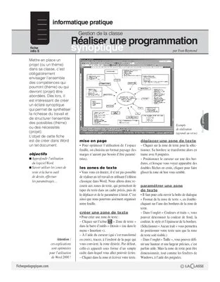 Informatique pour le maître / Une programmation synoptique